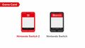 A comparison of the cartridges of the Nintendo Switch and the Nintendo Switch 2